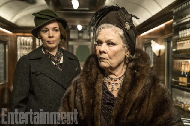 Olivia-Colman-as-Hildegarde-Schmidt-and-Judi-Dench-as-Princess-Dragomiroff-in-Murder-on-the-Orient-Express